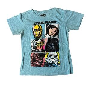 Star Wars Women's Medium Crew Neck T-Shirt Light Blue Science Fiction Movie